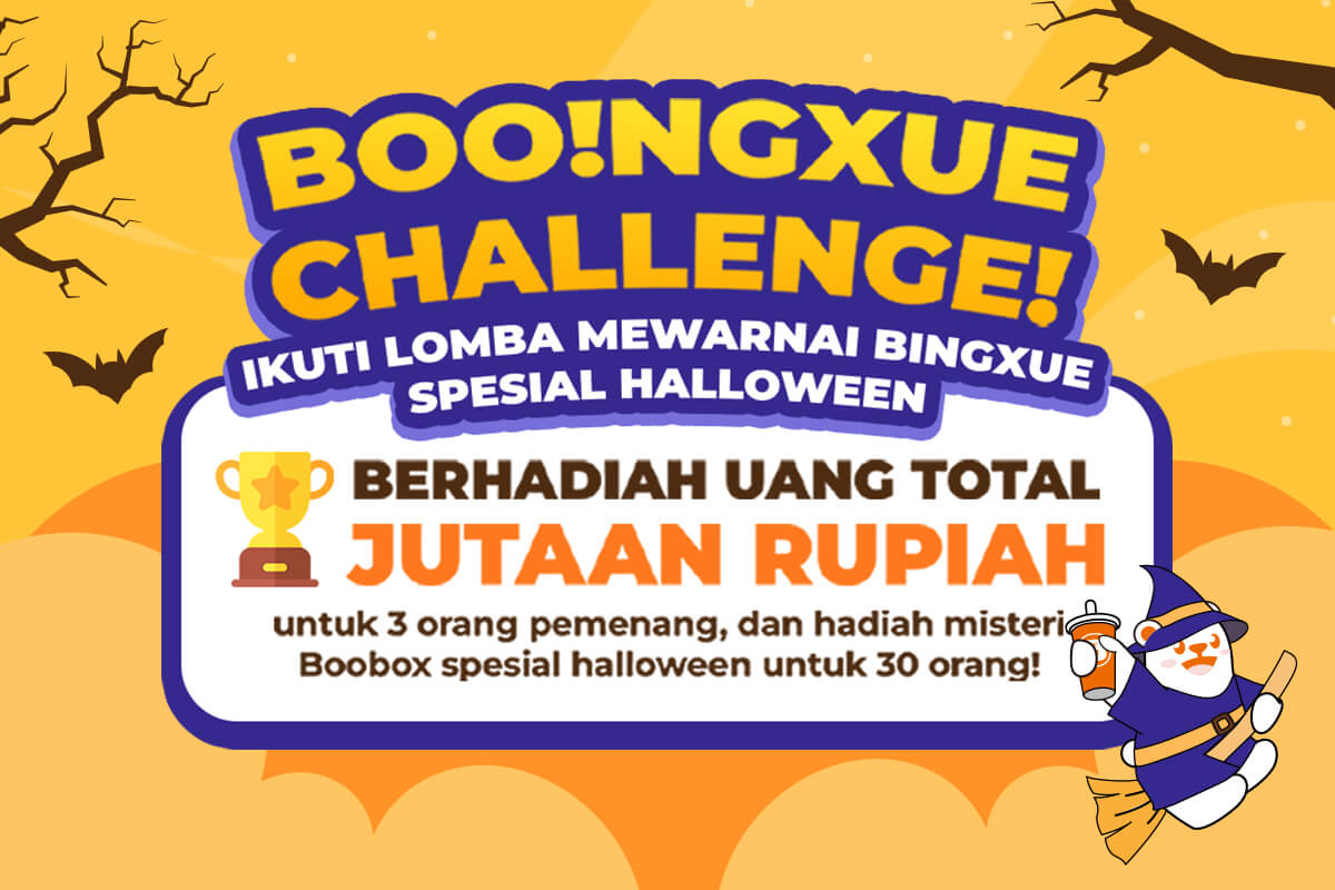 BOO!NGXUE Challenge. Lomba Mewarnai Halloween Berhadiah Jutaan Rupiah