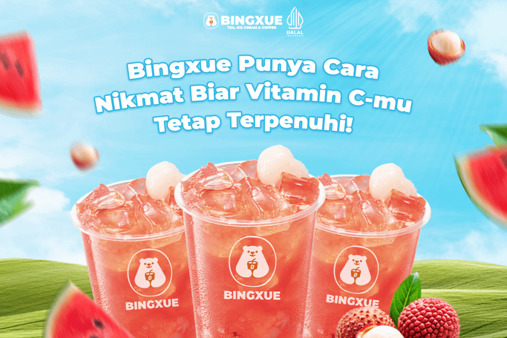 Minuman Bingxue real fruit kaya vitamin C di musim hujan